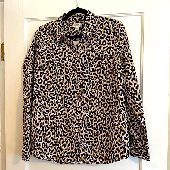 J. Crew Tops - 20% OFF 2! J Crew Leopard button down shirt blouse XL